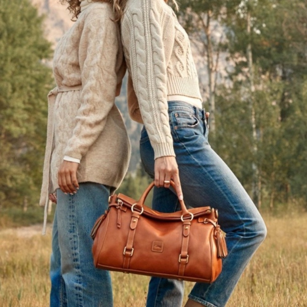 Large Dooney & Bourke Florentine Vachetta Leather Satchel - Picture 14 of 14
